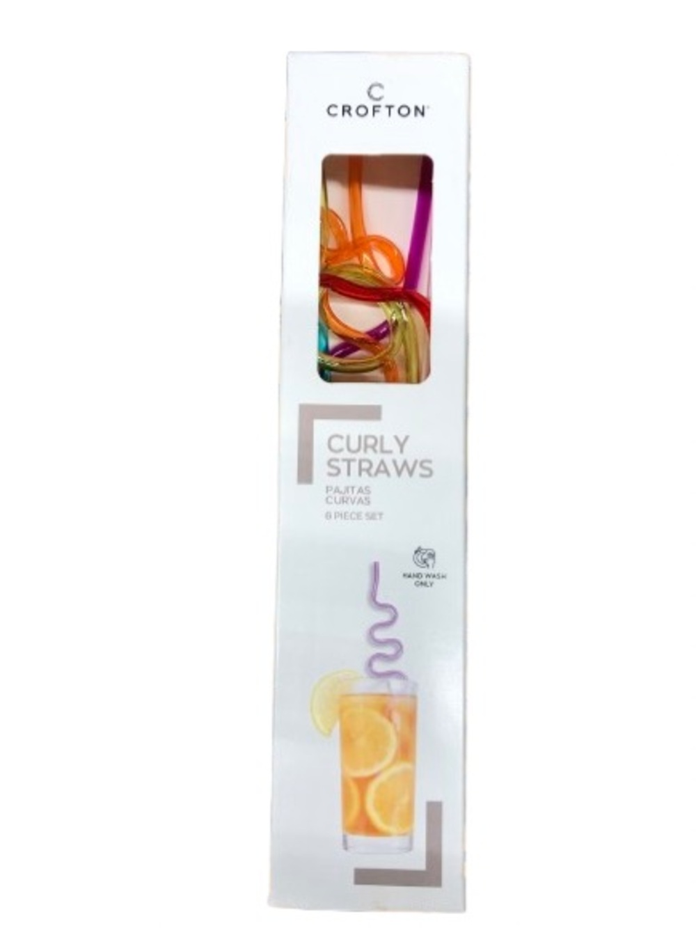 🌶️$5🌶️NEW CROFTON Reusable Curly Straws 6 PIECE SET Multicolor